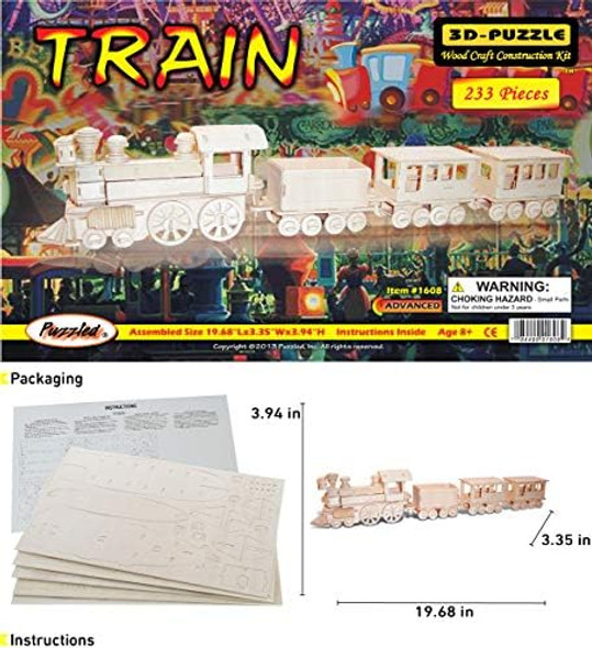 Puzzled 3D Puzzle Train Wood Craft Construction Model Kit Fun Unique & Educational DIY Wooden Toy Assemble Unfinished Craft Hobby Classic Train Puzzle to Build & Paint for Decoration 233 Pieces Pack
B000X62JR8