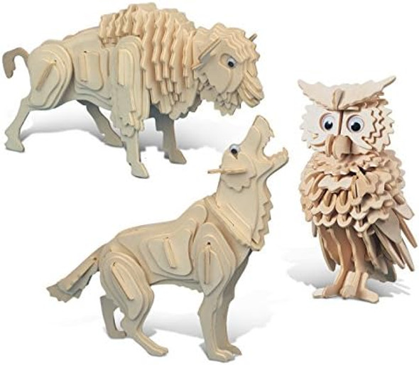 Puzzled Bundle of Owl Wolf and Buffalo Wooden 3D Puzzle Construction Kits Fun Unique and Educational DIY Wild Animals Toys Assemble Model Unfinished Wood Craft - 3 Pack
B00VVKX0F0 Puzzled Bundle of Owl Wolf and Buffalo Wooden 3D Puzzle Construction Kits Fun Unique and Educational DIY Wild Animals Toys Assemble Model Unfinished Wood Craft - 3 Pack
B00VVKX0F0