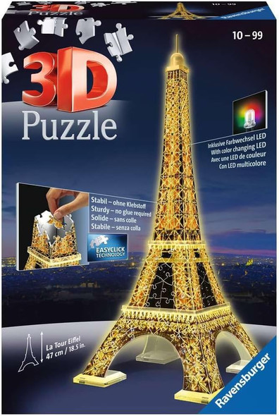 Ravensburger Eiffel Tower - Night Edition 216-Piece 3D Jigsaw Puzzle for Kids and Adults Precision Fit with Easy-Click Technology Displayable & Durable Model Over a Century of Quality
B00IVC1B16