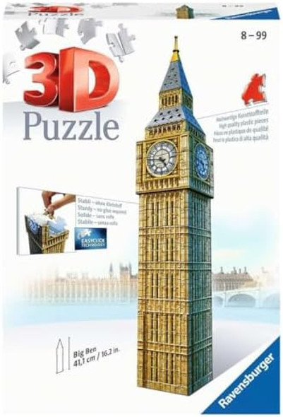 Ravensburger Big Ben 216 Piece 3D Jigsaw Puzzle for Kids and Adults - 12554 - Easy Click Technology Means Pieces Fit Together Perfectly
B004O0TOJA
