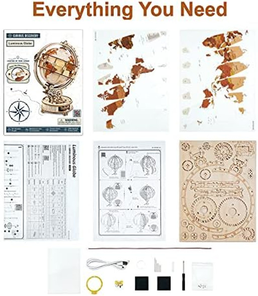 RobotimeST003 Luminous Globe - Wooden 3D Puzzles for Adults with LED Light - Globe Model Building Kit for Teens & Adults
B09C7R2YY9