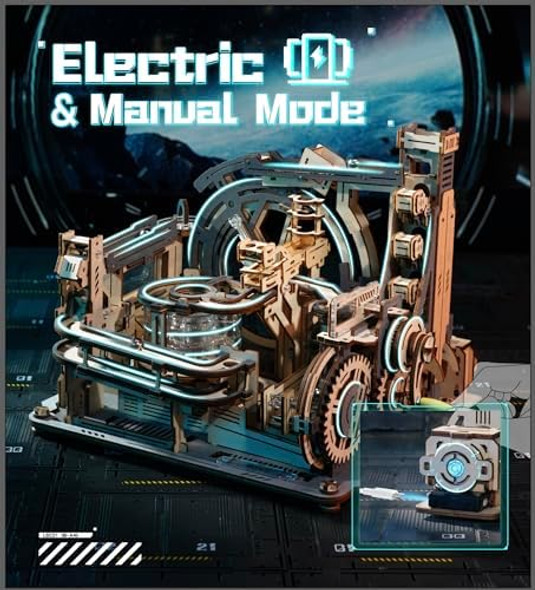 RobotimeMotorized Wooden Puzzles for Adults - 3D Puzzles for Adults LGC01 Marble Spaceport - Wooden Marble Run Model to Build - Space/STEM/Engineering 
B0CYGLVB4P