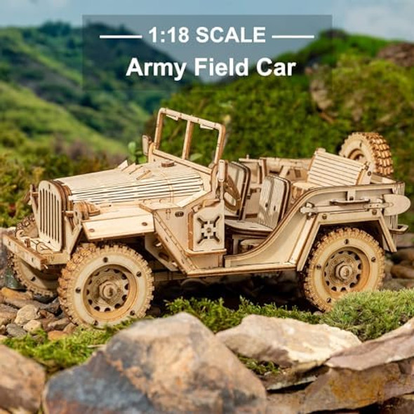 Rokr 3D Wooden Puzzle for Adults Mechanical Car Model-DIY Building Vehicle Kits-Brain Teaser Toys- for Men Women on Birthday/Christmas Day (Army Field Car)
B087G3CNL6