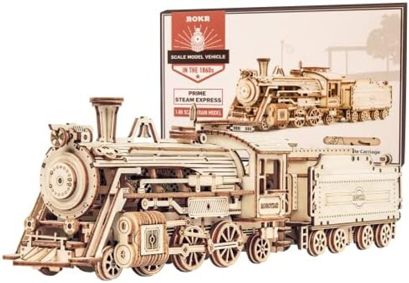 Rokr 3D Wooden Puzzle for Adults-Mechanical Train Model Kits-Brain Teaser Puzzles-Vehicle Building Kits-Unique for Kids on Birthday/Christmas Day(1:80 Scale)(MC501-Prime Steam Express)
B08351H52R