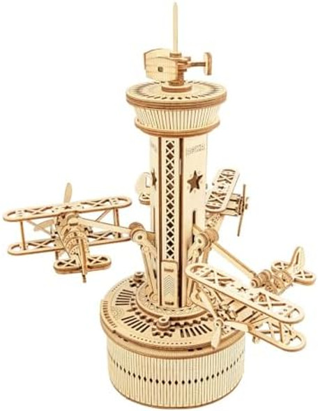 Rokr 3D Wooden Puzzle for Adults Airplane Tower Music Box - DIY Mechanical Model Building Kit 10" s for Boys/Girls/Parents/Family
B08P5G9VH2