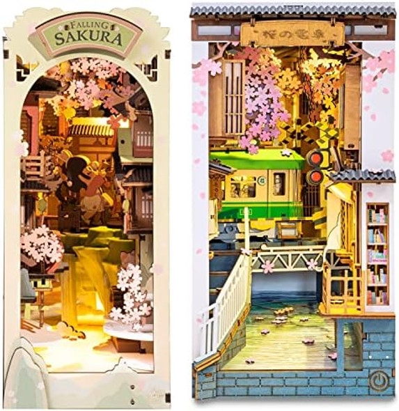 Rolife DIY Book Nook Kits LED Decorative Bookend Bookshelf Insert Miniature Model Kits Wooden 3D Puzzles for Adults DIY Crafts/s/Home Decor for Teens&Adults (Falling Sakura+Sakura Denysa)
B0C5MHS6R2