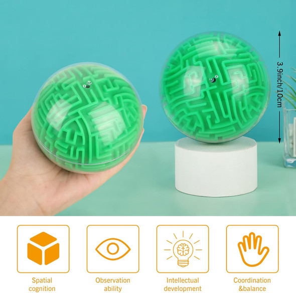 Sumind Maze Ball 3D Maze Puzzle Brain Teasers Games Gravity Plastic Handheld 3D Ball 4 Inches Puzzle Cube Ball Toy Sphere Educational Toys for Students Teens Adults(Green)
B0BBM7FSKJ