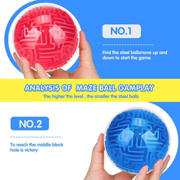 Sumind 2 Pieces Maze Ball 3D Maze Puzzle Brain Teasers Games Gravity 4 Inches Puzzle Toy Ball Sphere Educational Toys for Students Teens Adults(Blue Green)
B08R5LD1NG