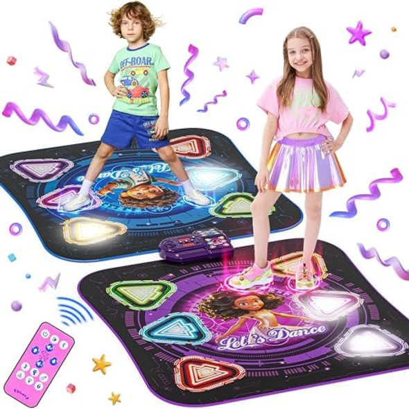 Surelect Dance Mat Light Up 2-Player Opposing Dance Pad with Single & Double Player Modes 12-Button Kids Music Toys with Bluetooth Birthday for 3-12 Year Old Boys Girls
B0D9H6WWT3