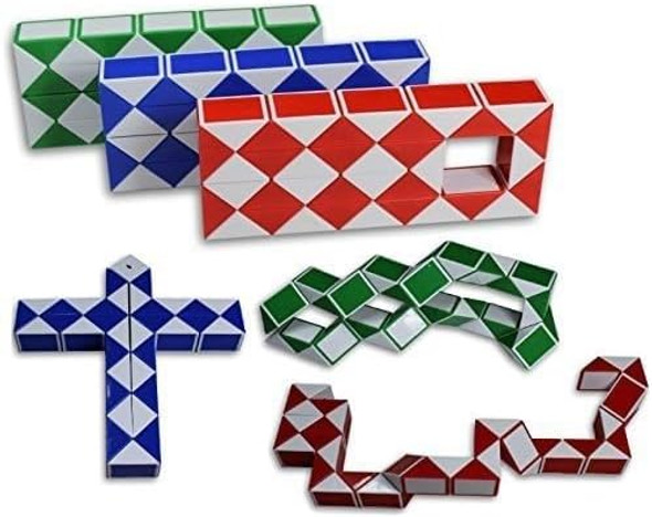 Toys+ Magic Snake Cube Twist Puzzle Bundle of 3 36 Wedges 3 Large Cubes (Large 3 Pack)
B077PLQYJH