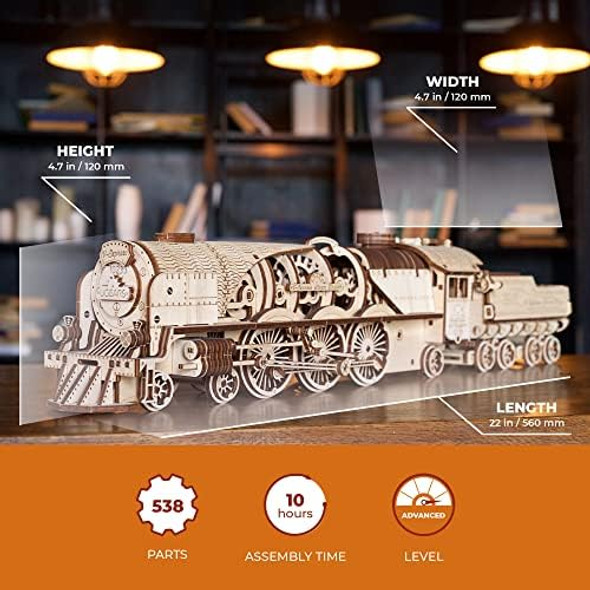 Ugears 3D Puzzles for Adults - V-Express Steam Train with Tender Idea- 3D Wooden Puzzle Model Kits for Adults and Teens Building Kit Wooden Model Kits
B07H4FN8TQ