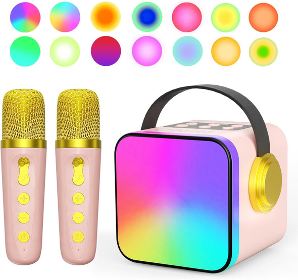 Unih Mini Karaoke Machine for Kids AdultsPortable Bluetooth Karaoke Speaker with 2 Wilreless Microphones14 Lighting ModesFestival Toys for Girls Boys 4 5 6 7 8+ Years Old Toddler Teens (Pink)
B0CJF7KPRD