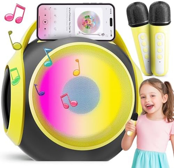 Vigorfun All Rounder Karaoke Machine for Kids Teens Portable Karaoke Speaker with Two Mics Voice Changer Light Effect Bass Tremolo s Toys for Girl Supports USB/TF/AUX for Home Party (Yellow)
B0D4Z4THVF