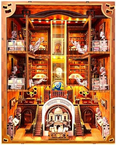 Vorathis Book Nook Kit - DIY Library Booknook for Adults 3D Wooden Puzzle Bookshelf Insert with LED Lights Creative Bookend Decor & Educational for Book Lovers
B0F2FSVTRR