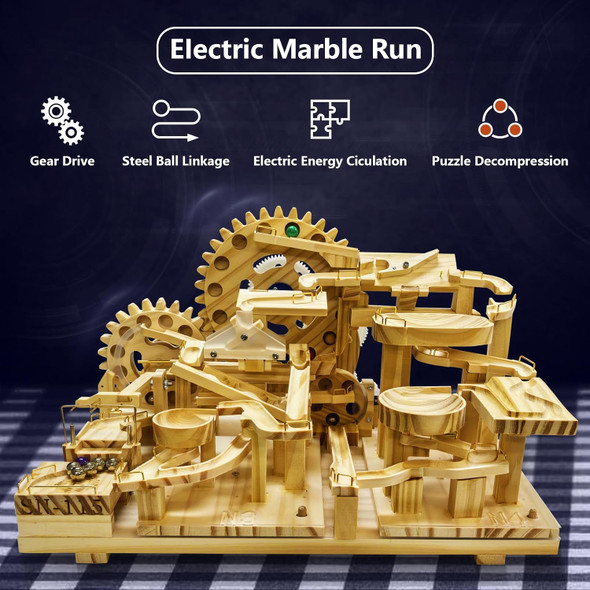 Vortibella Wooden Marble Run Building Set Electric Motorized 75 Blocks 15 Marbles 3D Brain Teaser Construction Kit.for Adults and Adolescent to Build (SN-115)
B0FBRRR62W Vortibella Wooden Marble Run Building Set Electric Motorized 75 Blocks 15 Marbles 3D Brain Teaser Construction Kit.for Adults and Adolescent to Build (SN-115)
B0FBRRR62W