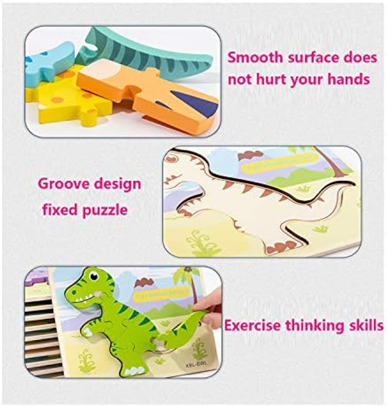 Wedfeir Todder Puzzles Set of 6 Dinosaur Wooden Puzzle for Toddler Kids 3+ Year Old Educational Toys for Preschool Kindergarten Boys and Girls.
B08FSJMC71