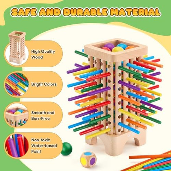 Whimsiplay Montessori Game Wooden Board Games 42 Colorful Sticks Dice Game Math Learning Toys for 3 4 5 6 Year Olds Builds Fine Motor Skills & Counting Family Travel Games for 3 Year Olds for Kids
B0F6CZJ5T5 Whimsiplay Montessori Game Wooden Board Games 42 Colorful Sticks Dice Game Math Learning Toys for 3 4 5 6 Year Olds Builds Fine Motor Skills & Counting Family Travel Games for 3 Year Olds for Kids
B0F6CZJ5T5