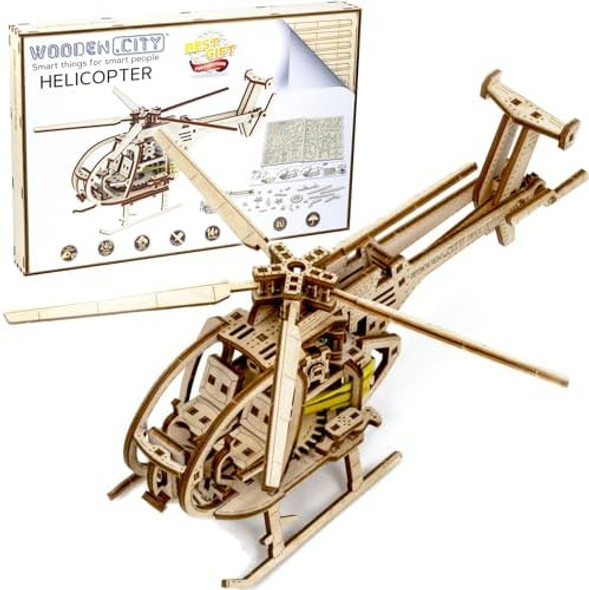Wooden.City Helicopter 3D Wooden Puzzle – Wooden Model Kit for Adults 173-Piece Mechanical Helicopter with Working Rotor DIY Aircraft Model Made in EU
B09VH92G5V