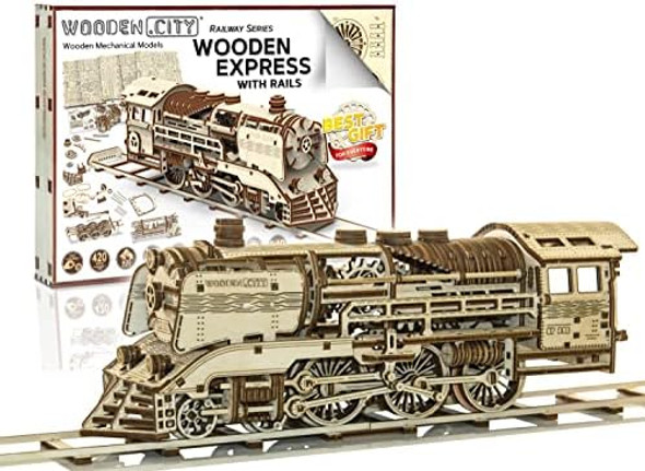 Wooden.City Wooden Express with Rails 3D Wooden Puzzles for Adults – Build Your Own Express Train with Rubber‑Band Motor – Self‑Assembly Model DIY for Adults and Teens
B09VH8XXBT
