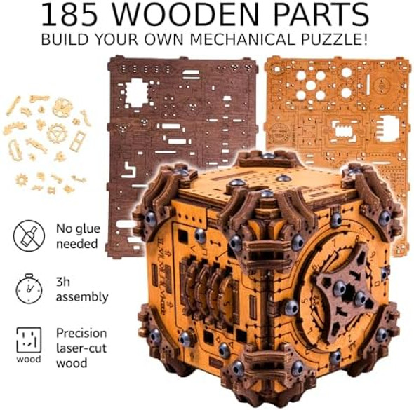 Wooden.City Tesseract's Secret - Wooden Puzzle Box for Adults - 3D Brain Teaser Puzzle Kit - Escape Room in a Box Challenge - Unique for Men & Women - Made in EU
B0FGJZYNYX