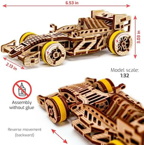 Wooden.City Bolid 3D Wooden Puzzles for Adults – Build Your Own Racing car with Rubber‑Band Motor – Self‑Assembly Model DIY – Laser‑Cut Wooden 3D Model for Display and Home Décor
B09VHBVR8Y