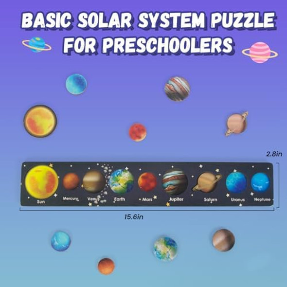 Woodenfun Wooden Solar System Puzzle for Kids 3-5 Wood Space Toys Toddler Montessori Movable Planet Name Board Game Preschool Learning Activities for Boys Girls
B0FFSG834S