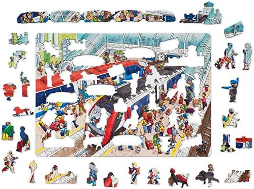 Woosaic Original City Wooden Jigsaw Puzzles - Station 100 pcs 11.7" x 8.3" Beautiful Package Unique Shape Best for Adults and Kids Includes 3D Toy
B0BLHQZVBB