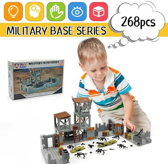 Zhx Military Base Building Brick Set for Army Minifigure War Accessories Defence Base Guard Tower Guns Weapons Building Block Toy for Kids 8 10 12 14 Years
B0CDPC92KH