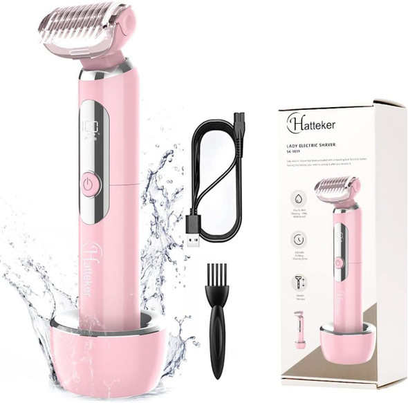 Hatteker Electric Lady Shaver Razor Wet and Dry Waterproof Bikini Trimmer for Women Rechargeable Legs Underarms Public Hair Painless Extendable Handle Hatteker Electric Lady Shaver Razor Wet and Dry Waterproof Bikini Trimmer for Women Rechargeable Legs Underarms Public Hair Painless Extendable Handle