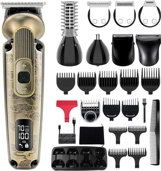 Hatteker Beard Trimmer Mustache Trimmer for Men 8 in 1 Adjustable Speed Waterproof Hair Clipper T-Blade Electic Razor Shavers Cordless Mens Gift Grooming Kit with Face Nose Body (Bronze) Hatteker Beard Trimmer Mustache Trimmer for Men 8 in 1 Adjustable Speed Waterproof Hair Clipper T-Blade Electic Razor Shavers Cordless Mens Gift Grooming Kit with Face Nose Body (Bronze)