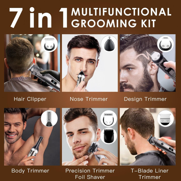 Hatteker Beard Trimmer for Men Waterproof Hair Trimmer Electric Razor, Cordless Hair Clippers Shavers for Men, Shaving Kit for Nose Mustache Body Facial, Beard Grooming Kit Fathers Gifts for Dad