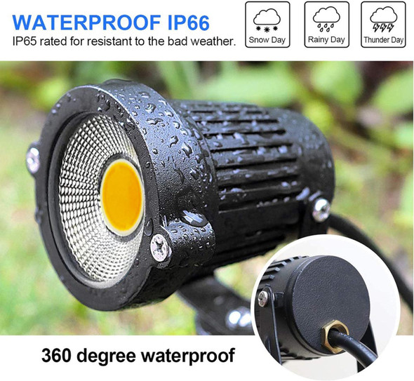Led Landscape Lights Low Voltage Spotlights Lighting 5W 12V 24V Garden Spot Pathway Lights For Indoors Outdoors Warm White Walls Trees Flags (10 Pack)