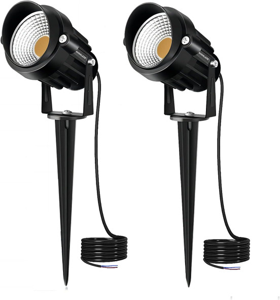 Low Voltage Landscape Lights 12 Volt Led Spotlight Outdoor Pathway Lights Wired Yard Lights Garden Lawn 10W Landscaping Lights 1000Lm Ip66 Waterproof Spot Lighting Warm White Garden Stake Tree Light