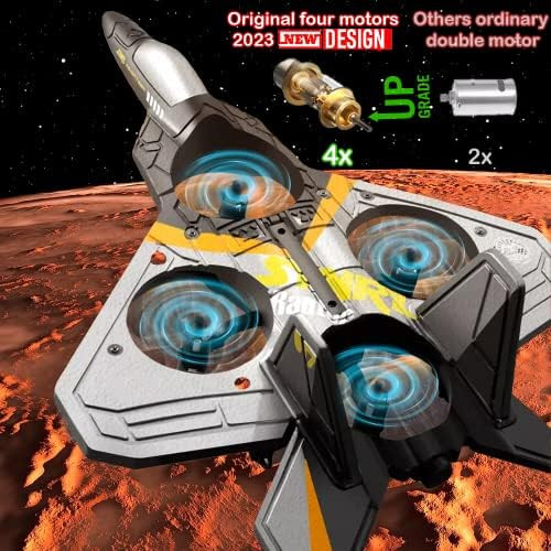 4Ch Rc Plane - Remote Control Plane - Rc Fighter Jet 4 Channel Extra 2 Rechargeable Battery Led Airplane Fighter Low Battery Alarm Easy To Fly Drone For Boys