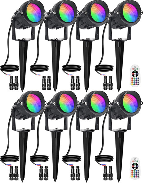 9W Low Voltage Landspcape Lights With Connectors 12V Ac/Dc Led Landspcape Lighting Outdoor Waterproof Spotlights 900Lm Warm White Garden Decorative Uplight For PathwayPatioYard Lights(2Pack)