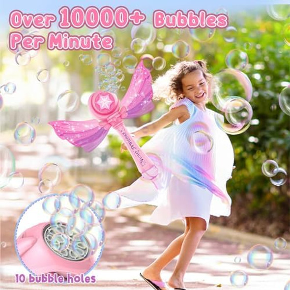 Bubble Wands For Kids 3-5 Years Old Girls: Light Up Bubble Wand Princess Wands For Little Girls Toys For Kid Ages 3-4 Bubble Party Favors For Kid Girl Outdoor Toys For Kids 3 4 5 6 7 8 Years