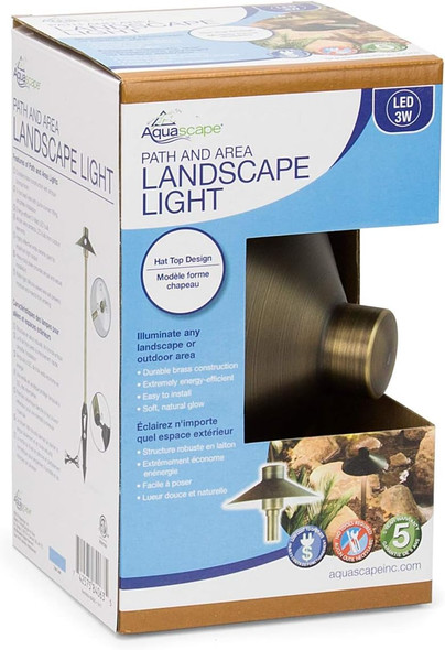 Aquascape Path And Area Led Landscape Light 6-Pack Hat Top Design Durable Brass Antique Bronze Finish 3-Watt Low Voltage Lvl 84065