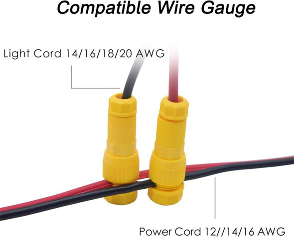 Arector Yellow Low Voltage Wire Connectors Outdoor Landscape Light Power Cable Connector 12-20 Awg For Landscape Path Lights And Other Outdoor Spotlights(10 Pcs)