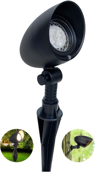 Arrownine Low Voltage Landscape LightingReplaceable Mr16 Led Outdoor Spotlights For Tree Flag Pole Uplighting Landscaping Yard Garden Lighting Warm White Black Finish