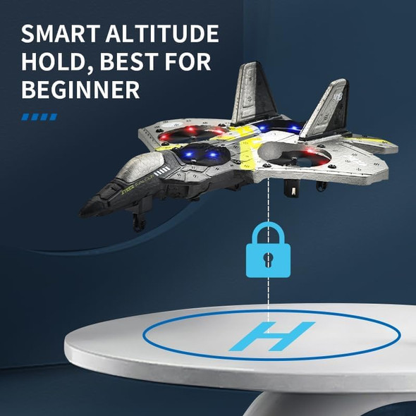 Rc Plane Remote Control Airplane - Foam V17 Jet Fighter Stunt 2.4Ghz With 2 Batteries 360° Drop-Resistant Stunt Spin Remote & Light Rc Airplane For Kids Boys Girls