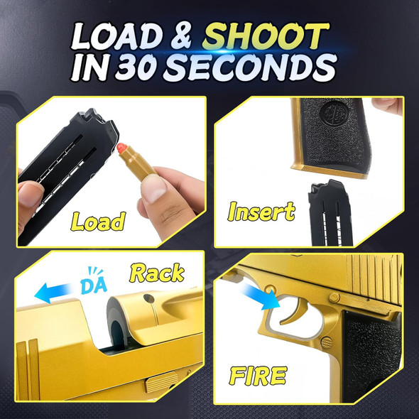 Shell-Ejecting Toy Gun Blaster - Toys For Ages 6+ Kids Teens Adults Safe Foam Bullets With 32Ft Range Astm- & Goggles Perfect Christmas Birthday