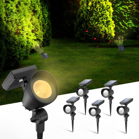 Solar Lights Outdoor Solar Spot Lights Outdoor 6 Pack Ip44 Waterproof Solar Spotlights Auto On/Off Solar Powered Garden Lights For Yard Pathway Driveway (Warm White) Bright Pathway