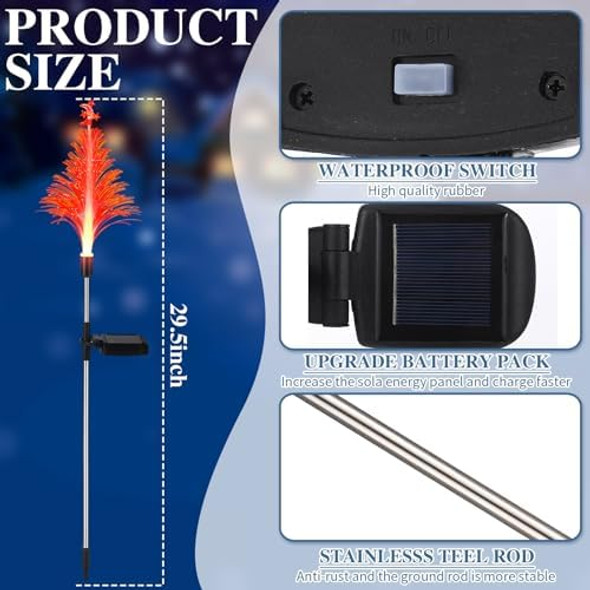 2 Pcs Solar Christmas Tree Garden Stake Lights Outdoor Christmas Tree Lighted Yard Decorations Multicolor Led Solar Stakes For Pathway Lawn Patio Xmas Ornament (Moon Star) 2 Pcs Solar Christmas Tree Garden Stake Lights Outdoor Christmas Tree Lighted Yard Decorations Multicolor Led Solar Stakes For Pathway Lawn Patio Xmas Ornament (Moon Star)