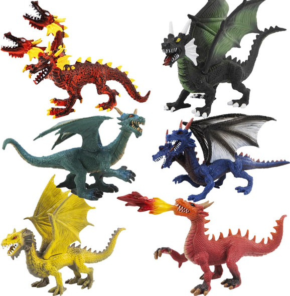 Large Dragon Toys 6Pcs Dragon Action Figures Set Plastic Flying Dragon Figurines Toy For Kids Adults Realistic Ancient Dragon Toys Cake Toppers For Kids Children Adults Birthday Party Decorations Large Dragon Toys 6Pcs Dragon Action Figures Set Plastic Flying Dragon Figurines Toy For Kids Adults Realistic Ancient Dragon Toys Cake Toppers For Kids Children Adults Birthday Party Decorations