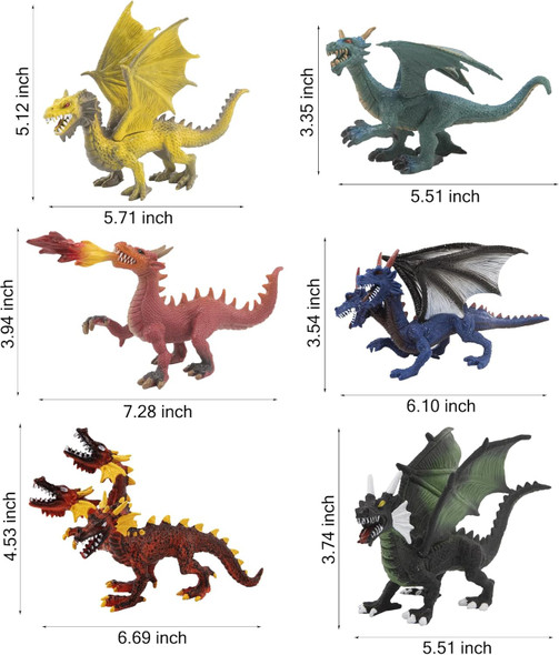 Large Dragon Toys 6Pcs Dragon Action Figures Set Plastic Flying Dragon Figurines Toy For Kids Adults Realistic Ancient Dragon Toys Cake Toppers For Kids Children Adults Birthday Party Decorations Large Dragon Toys 6Pcs Dragon Action Figures Set Plastic Flying Dragon Figurines Toy For Kids Adults Realistic Ancient Dragon Toys Cake Toppers For Kids Children Adults Birthday Party Decorations