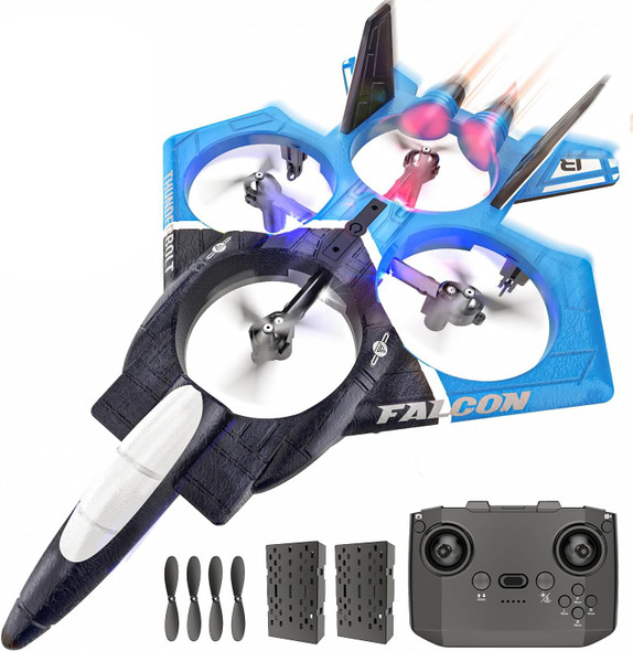 Bezgar Rc Airplane 2.4Ghz 6-Axis Gyro Remote Control Airplane Gesture Remote Control Plane 360° Flip Fighter Jet Toy Toys For Ages 8-13 With Colorful Led Navigation Lights Green