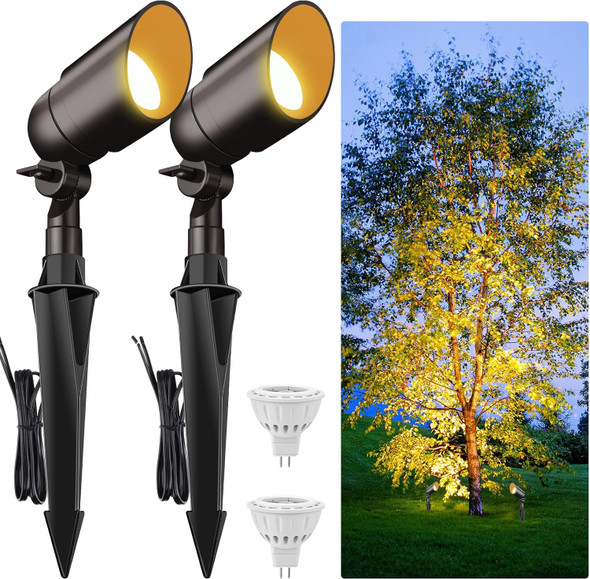 Cheopha 12V Outdoor Low Voltage Landscape Lighting Spotlight Ip67 Waterproof Aluminum Body Replaceable 4W Mr16 Led Bulb (2700K Warm White) For Garden Lawn And Yard Lights 1-Pack