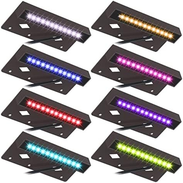 (8 Pack) 4W Rgbcw Led Hardscape Lighting 7 Inch Ac/Dc 12V Low Voltage Reatining Wall Lights Ip65 Waterptoof Outdoor Paver Landscape Lighting Color Changing Ul Listed Cord For Step Deck