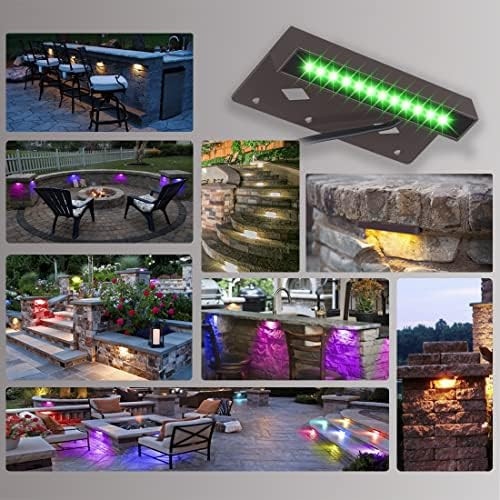 (8 Pack) 4W Rgbcw Led Hardscape Lighting 7 Inch Ac/Dc 12V Low Voltage Reatining Wall Lights Ip65 Waterptoof Outdoor Paver Landscape Lighting Color Changing Ul Listed Cord For Step Deck