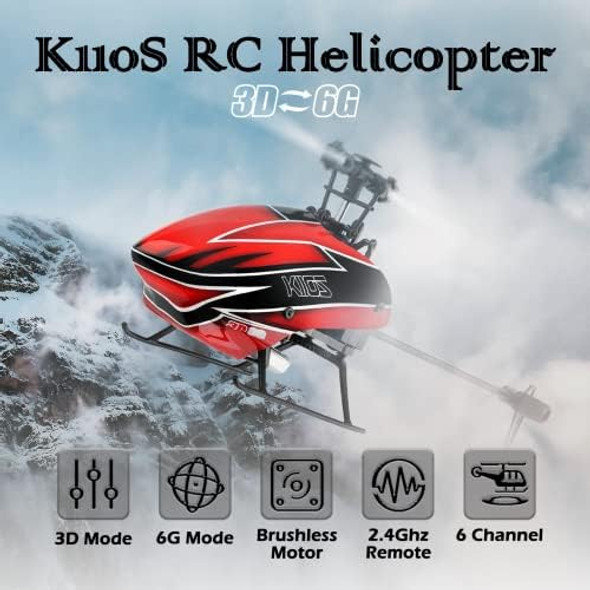 Ckyschn Remote Control Helicopter Wltoys K110S Rc Helicopters With 3D/6G Mode Gyro For Adults 6 Channel Rc Aircraft With Brushless Motor Mini Helicopter With 3 Batteries Ckyschn Remote Control Helicopter Wltoys K110S Rc Helicopters With 3D/6G Mode Gyro For Adults 6 Channel Rc Aircraft With Brushless Motor Mini Helicopter With 3 Batteries